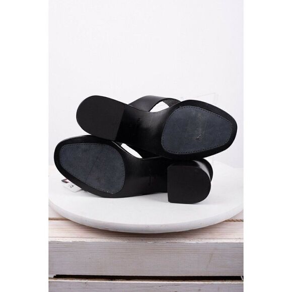 Massimo Dutti Womens Black Leather Buckled Sandals - Picture 7 of 8